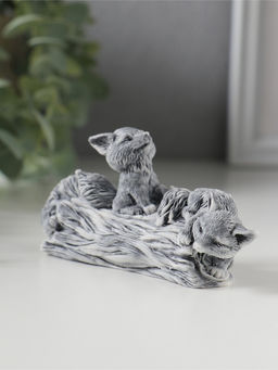 Сувенир "Лисята играющие на бревне", 5см