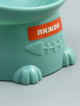Миска пластиковая на подставке, 13×13×10 см, серая