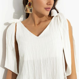 Топ из жатой ткани, Ты мой идеал (белый) - Charutti фото 10