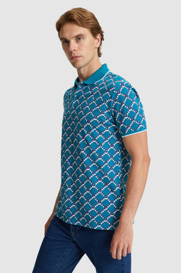 Erkek Petrol Regular Fit Polo Yaka Ti__rt