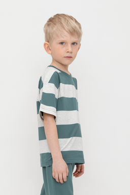 Crockid _ КР 302475/темный малахит,полоска к530 фуфайка для мал  фото 3