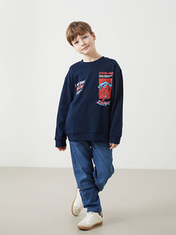 Bisiklet Yaka Spider-Man Bask?l? Erkek ?ocuk Ti??rt