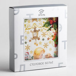 Скатерть новогодняя Этель Новогодние игрушки d=220см +/-3см с ГВМО, хл100%  фото 4