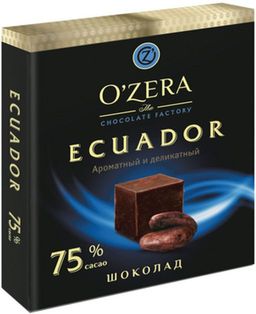 OZera, шоколад Ecuador, содержание какао 75%, 90 г