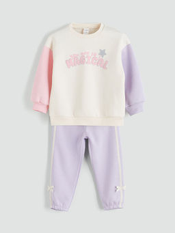 K?z ?ocuk Kal?n Sweatshirt ve E?ofman Alt 2li