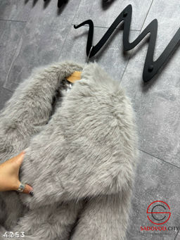 Шубка из эко меха с поясом