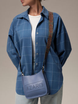 Сумка кожаная на плечо Azaro 30996 сиреневый закат