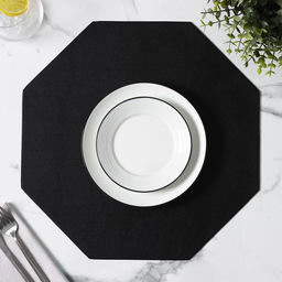 Цена за 6 шт. Салфетка кухонная Тэм, 3838 см, цвет чёрный, восьмиугольник - Simaland фото 4