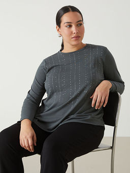 Bisiklet Yaka Desenli Kad?n Bluz