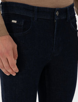 Lacivert Slim Fit Pamuk Kar___ml_ Jean Pantolon
