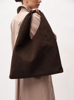 Замшевая сумка Luna DBR 31373 черный каштан фото 9