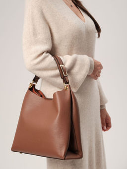 Сумка кожаная Deboro 30994 коричневая