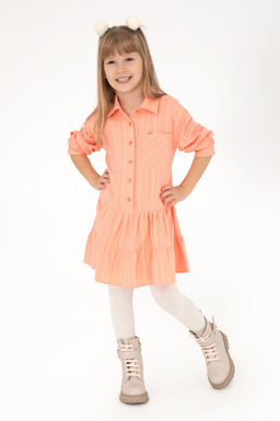 Тканое платье цвета лосося для девочки Неожиданная скидка в корзине