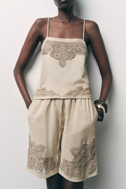 EMBROIDERED BEAD BERMUDA SHORTS - Zara фото 2