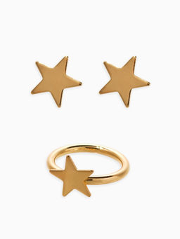 Набор детский «Выбражулька. Космос», 3 предмета: бусы, пусеты, кольцо, розовый, золотой