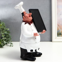 Фигура полистоун «Повар с доской для меню», 27×10×15 см