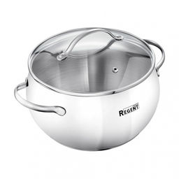 Кастрюля зерк. полировка со стек. кр. 2,7л, 18*11 см Linea APPLE B нерж. арт. 93-B-2