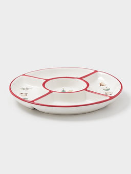 Менажница новогодняя Доляна «Волшебный праздник», 5 секций, 25.5×3.1 см, доломит, белая