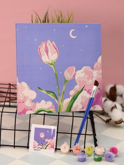 Картина по номерам на подрамнике Draw Me! Flower in the night, (20*20 см)