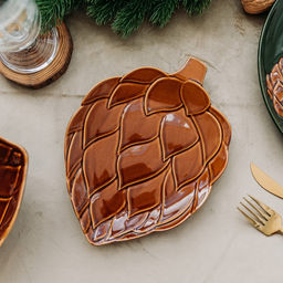 Тарелка плоская новогодняя Зимний лес, 20?17 см