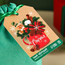 Чай чёрный в подарочном мешочке Счастья с имбирным пряником, 100 г. - Simaland фото 2