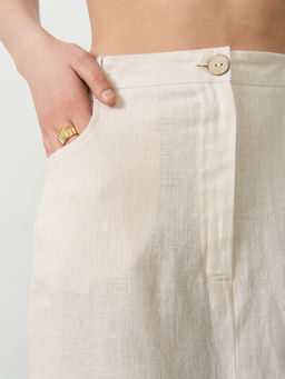 Юбка льняная 630 бежевая