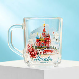Кружка стеклянная Москва, 200 мл