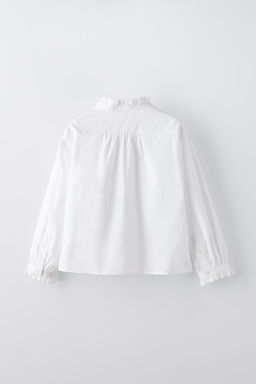 RUFFLED POPLIN SHIRT - Zara фото 3