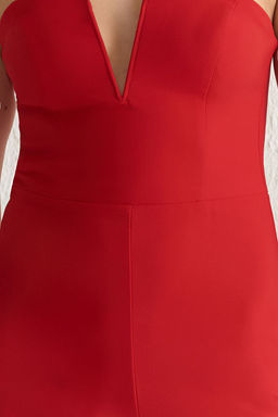 TRENDYOLMILLA Siyah V Yaka Straplez Dokuma Tulum TPRSS25TU00004  фото 5