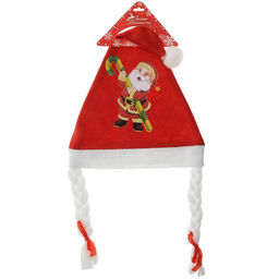 Колпак новогодний Дед Мороз с косичками, 40х27 см, микс - Зимнее волшебство фото 12