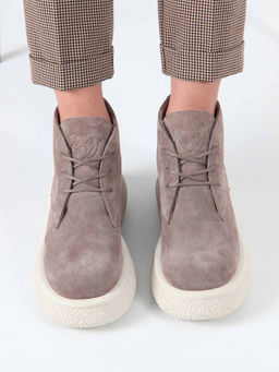 Ботинки 308.агатаw. капучино замш/Байка