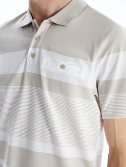 Polo Yaka ?izgili Merserize G?r?n?ml? Erkek Ti??rt
