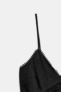 VESTIDO MIDI BORDADOS / Negro - Zara фото 7