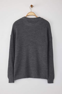 Bordo Genis Kal?p Fitilli Yumusak Dokulu Triko Kazak TWOAW25KZ00342 - Trendyolmilla фото 19