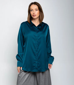 Рубашка #ОКТ085005, морская волна