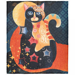 Салфетка хозяйственная 50х60см "Кошки" 3, рогожка 171г/м2, хлопок 100%, без упаковки, "Домашняя мода" (Россия)