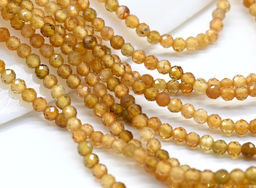 Бусины из турмалина желтого шарик гр.2мм, 39см, 228 бусин Радуга камня