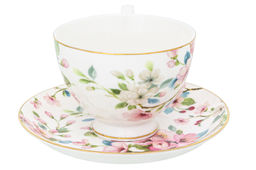 Чайн. пара 2 пр. 300 мл 12,5*9,5*7 см Яблоневый цвет на белом на ножке, NEW BONE CHINA - Elan gallery фото 11