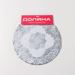 Набор салфеток ажурных Доляна Цветы, d=30 см, 4 шт, ПВХ, цвет серебряный  фото 2