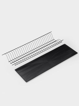 Сушилка для посуды с поддоном для шкафа 80 см, 76.5×25.6 см, чёрная