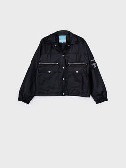 Куртка PlayToday для девочки из экокожи черная  фото 6