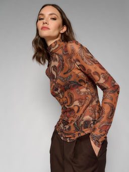 Лонгслив женский 12411-43009 multicolor-brown - Eleganzza фото 12
