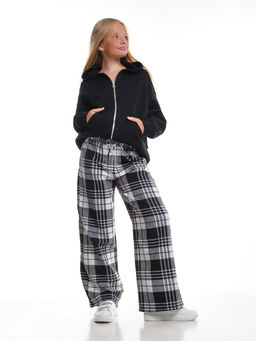 Брюки палаццо спортивные штаны для девочки одежда в клетку UD 7875(5161) кофе/беж клетка - Mini maxi фото 15