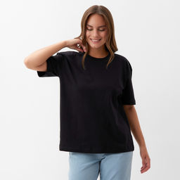 Футболка женская KAFTAN: Basic line, чёрная, размер 40-42