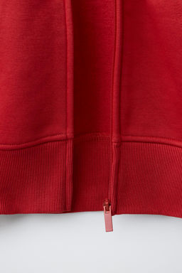 SUDADERA FELPA CREMALLERA / Rojo medio - Zara фото 4