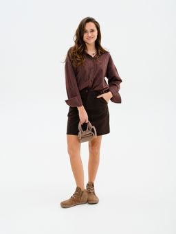 Босоногие ботинки 352.К.NATAbr.Серо-коричневая замша/кожаная подкладка