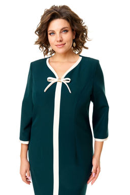 Платье VI.ORO VR-1146 изумруд / бежевый