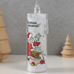 Светодиодная свеча, ночник LED RISALUX «Исполнения желаний», 3×LR1130, 3.8×3.8×12 см