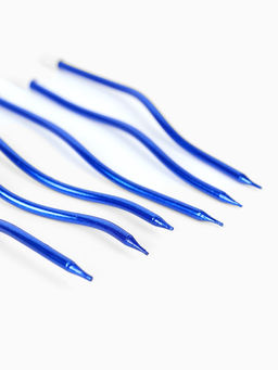 Цена за 2 шт. Свечи для торта «Серпантин», 6 шт, синие