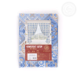 Шторы для кухни с подхватом Сицилия 145*180/Шторы: 2 шт.- 145*180, подхваты: 2 шт. Шторы "АРТ ДИЗАЙН" для кухни